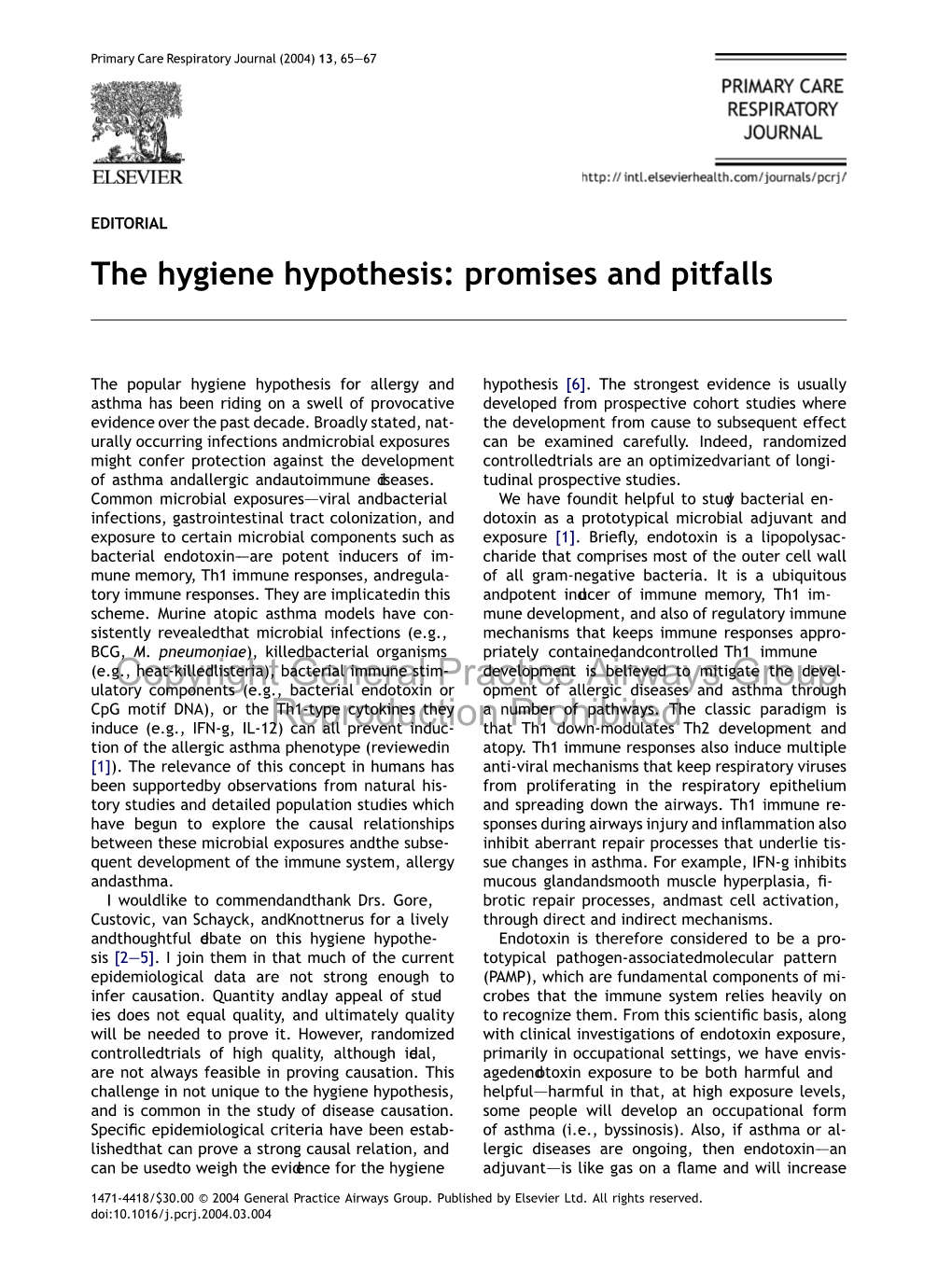 The Hygiene Hypothesis: Promises and Pitfalls