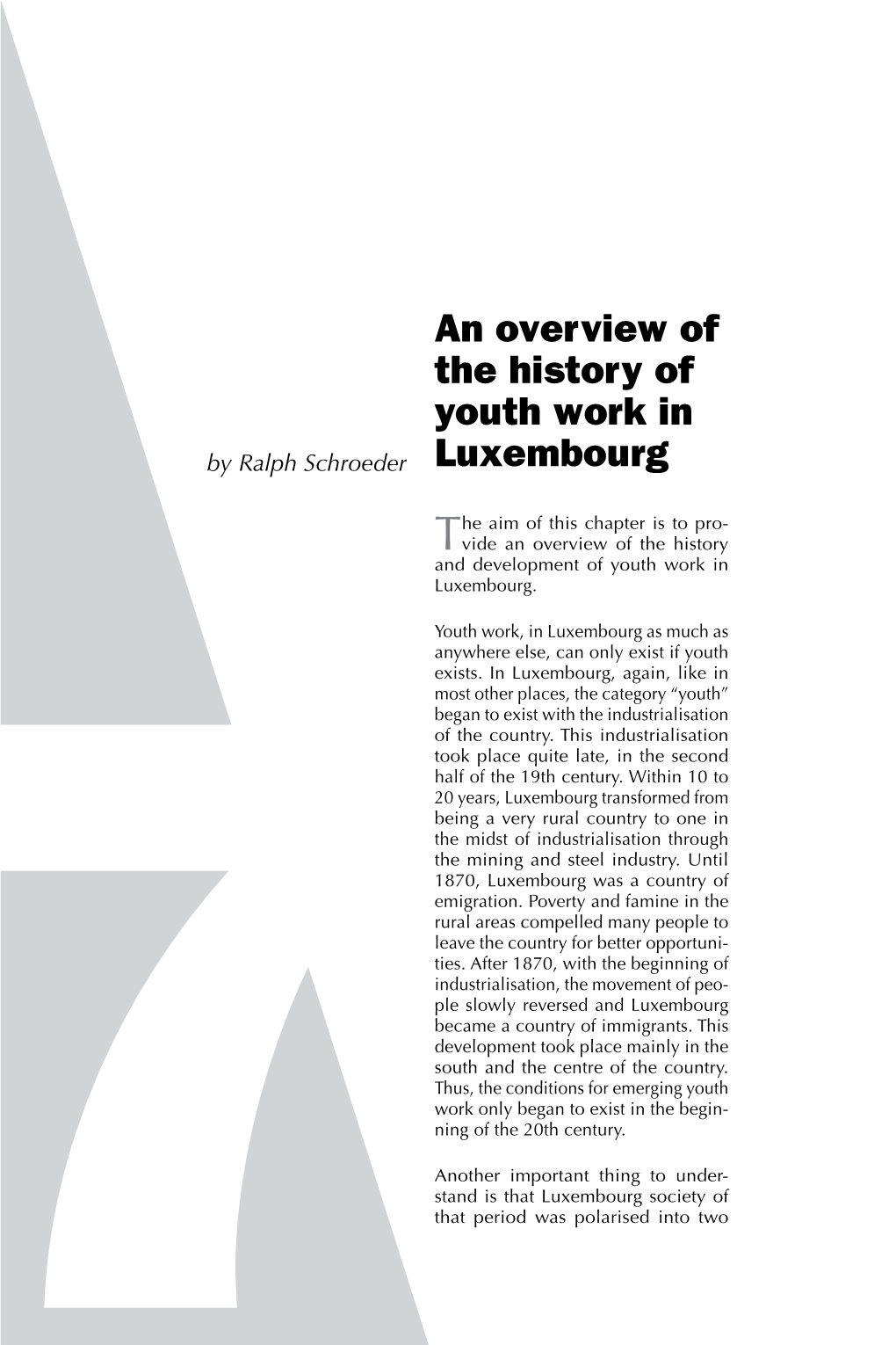 An Overview of the History of Youth Work in Luxembourg 64