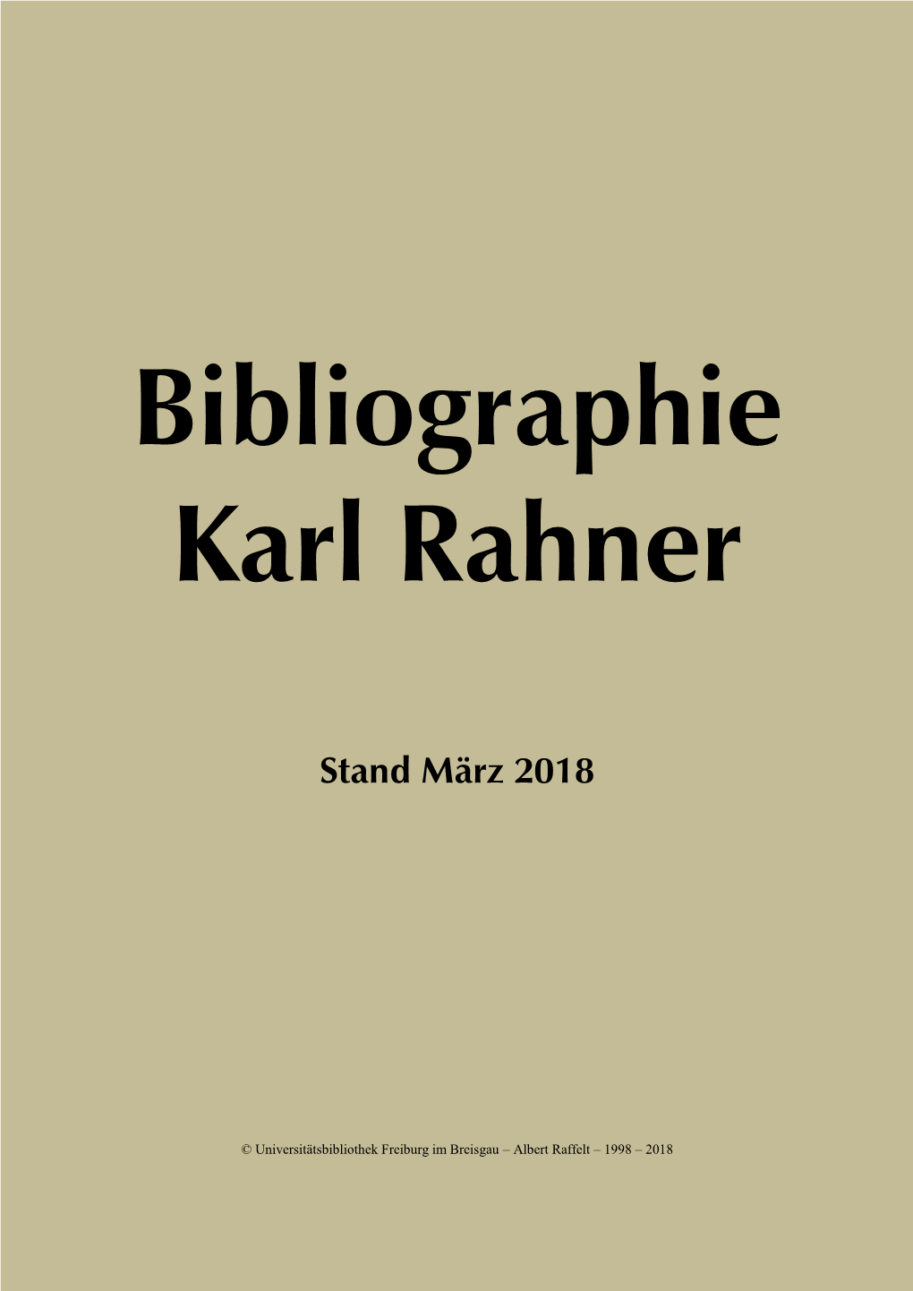 Bibliographie Karl Rahner