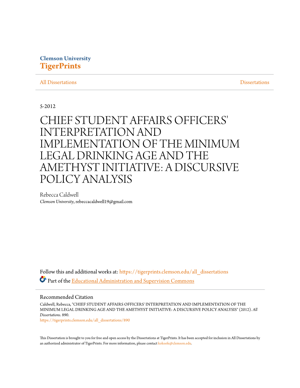 Chief Student Affairs Officers' Interpretation