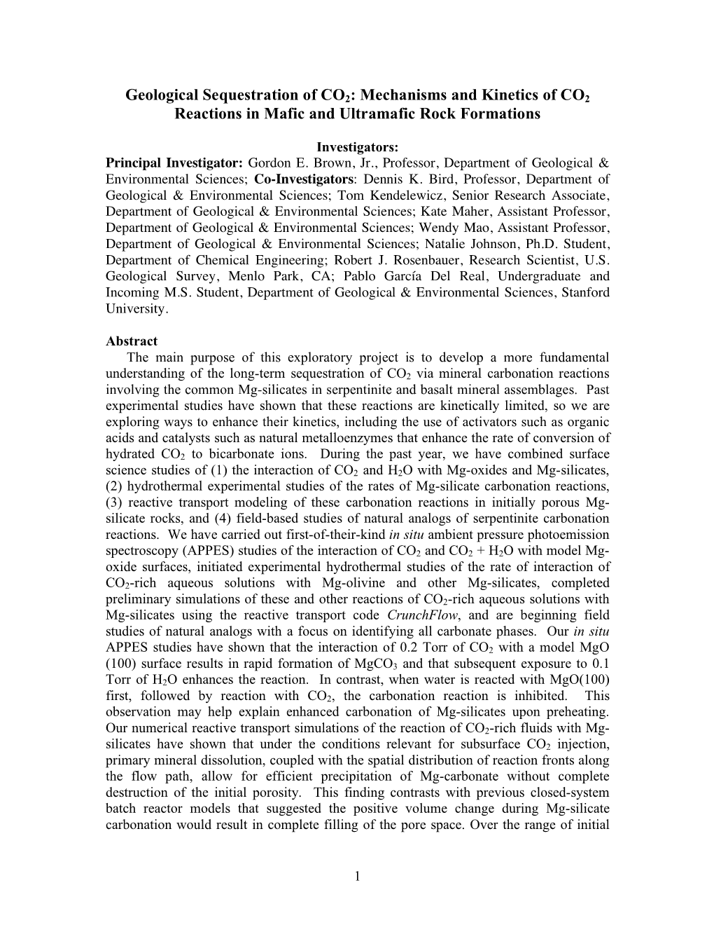 Mechanisms and Kinetics of CO2 Reactions in Mafic and Ultramafic Rock Formations