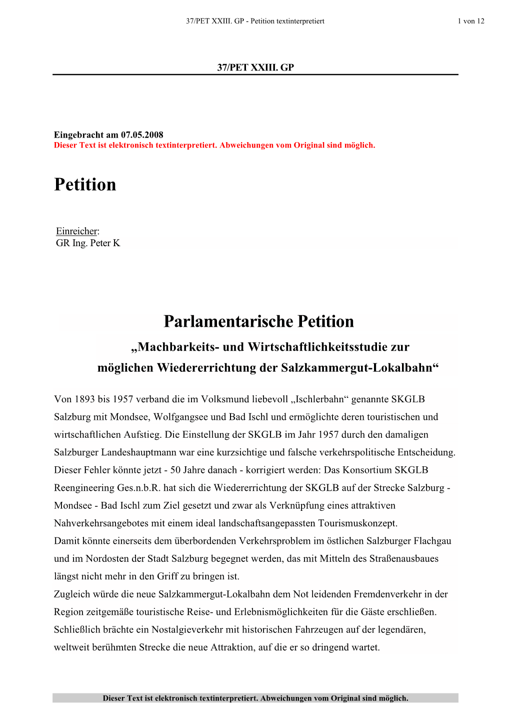 Petition Textinterpretiert / PDF, 61 KB