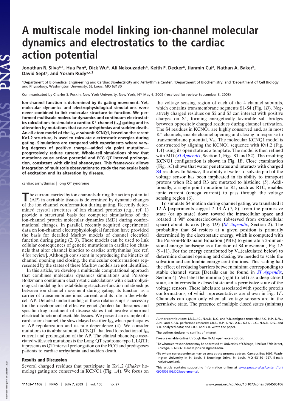 A Multiscale Model Linking Ion-Channel Molecular Dynamics and Electrostatics to the Cardiac Action Potential