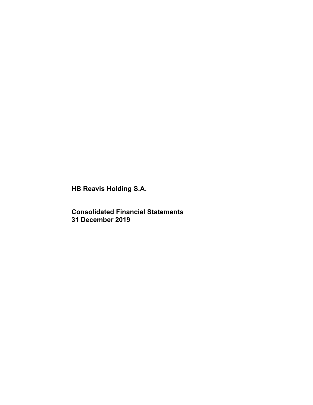 HB Reavis Holding S.A. Consolidated Financial Statements 31 December