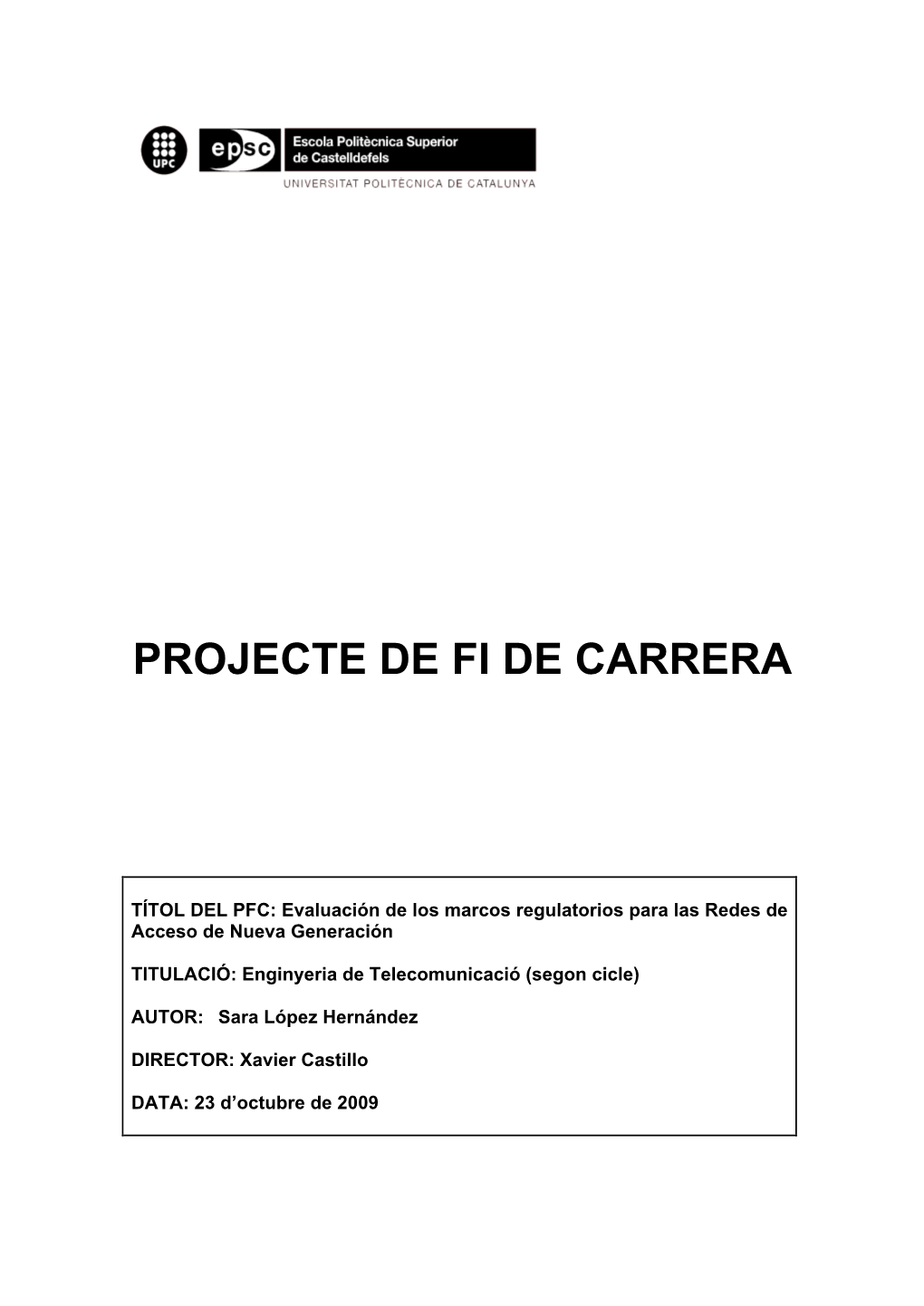 Projecte De Fi De Carrera