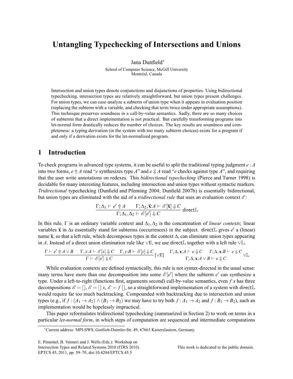 Untangling Typechecking of Intersections and Unions