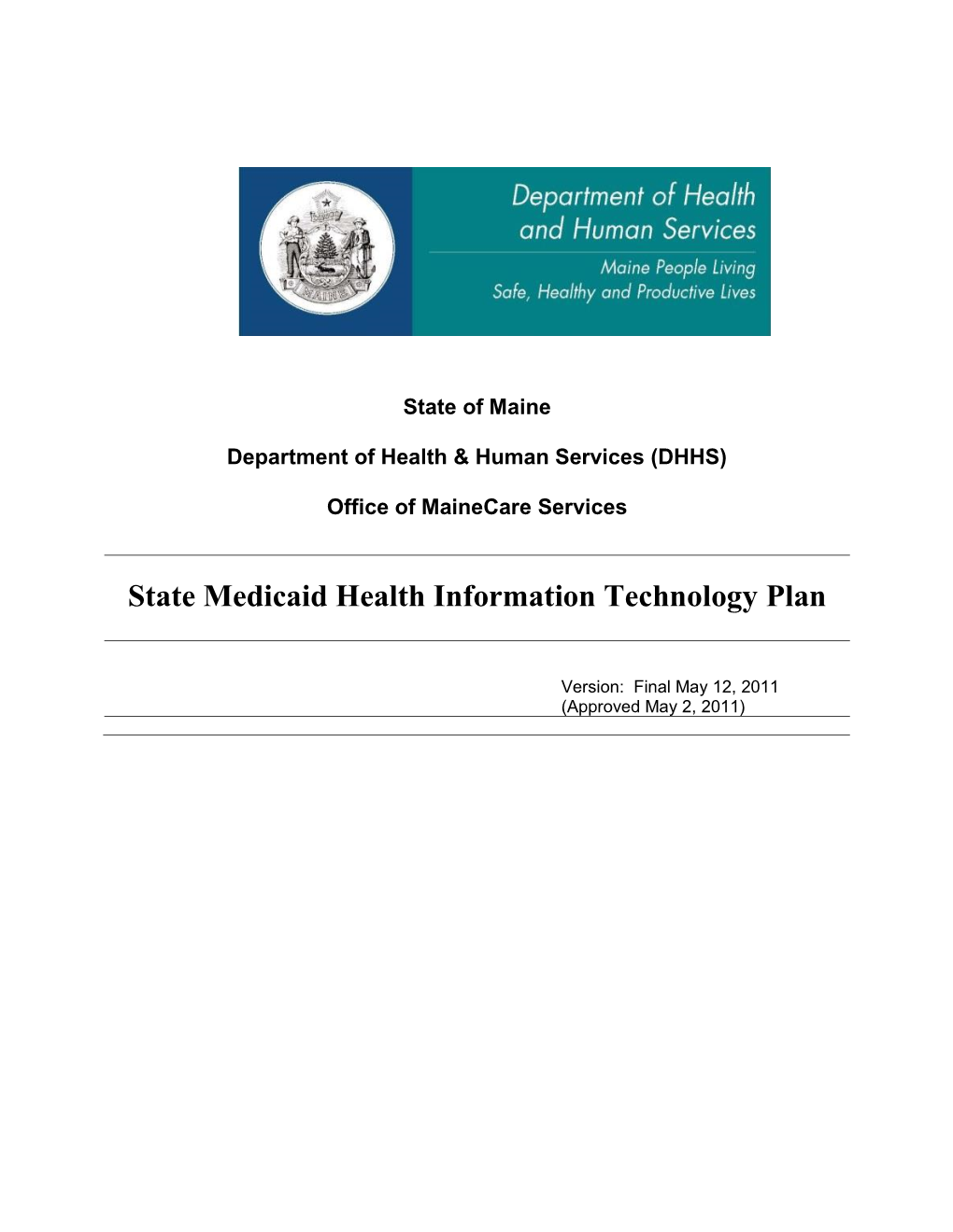 State Medicaid Health Information Technology Plan