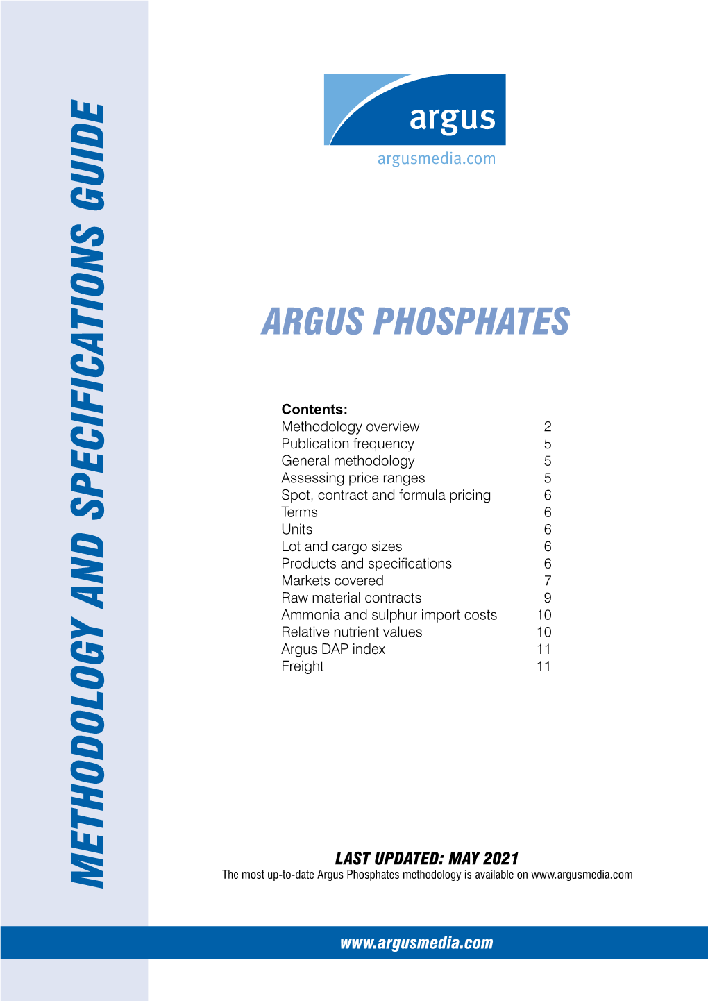 Argus Phosphates Methodology Is Available on M Ethodo L Og