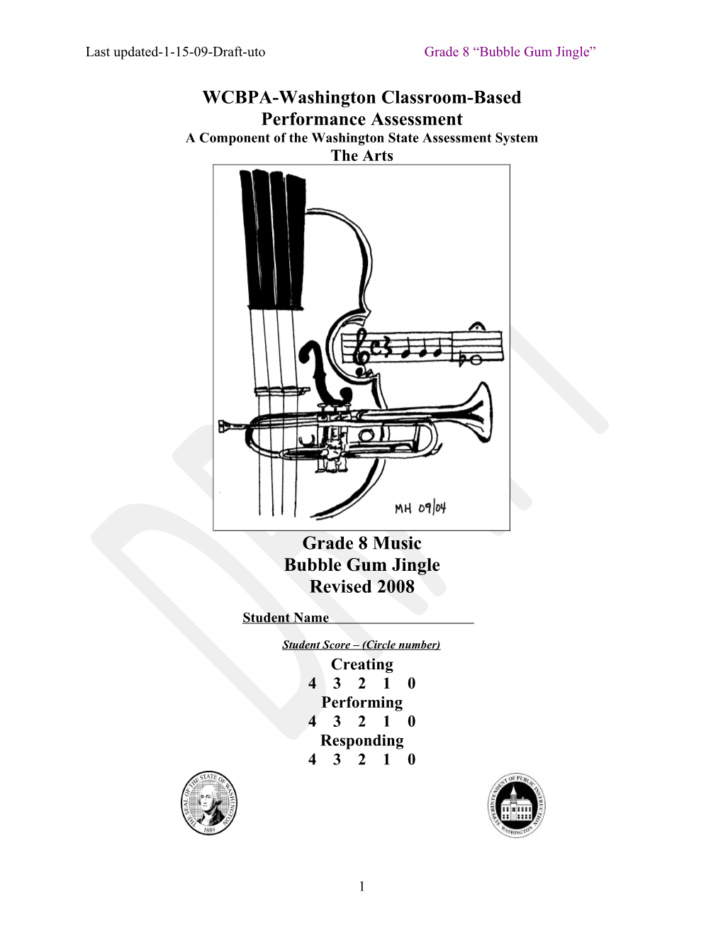 Last Updated-1-15-09-Draft-Uto Grade 8 Bubble Gum Jingle