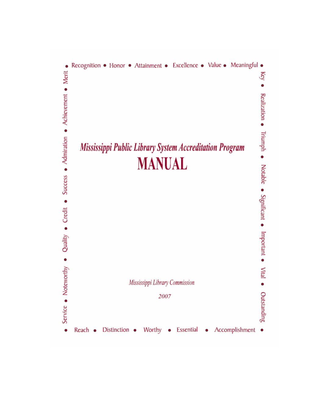Mississippi Public Library System Accreditation Program Manual
