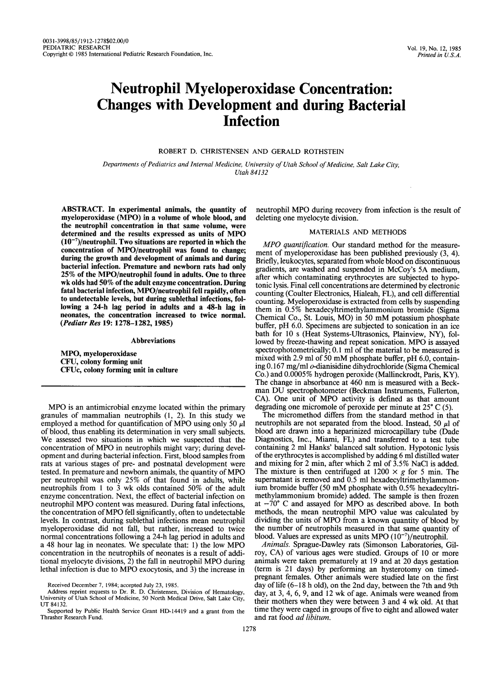 Changes with Development and During Bacterial Infection