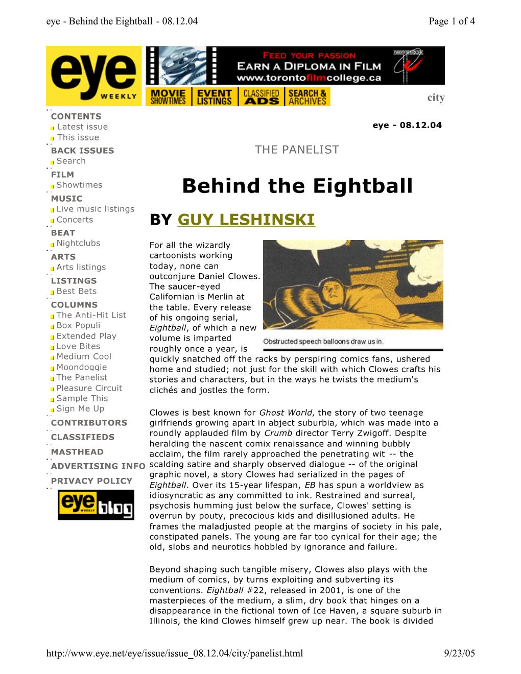 Behind the Eightball - 08.12.04 Page 1 of 4
