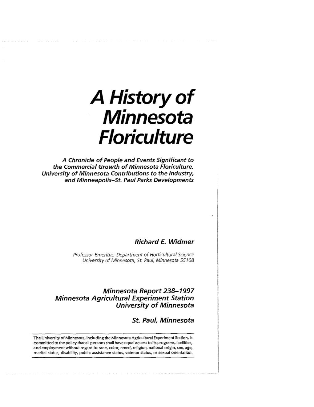 A History of Minnesota Floriculture