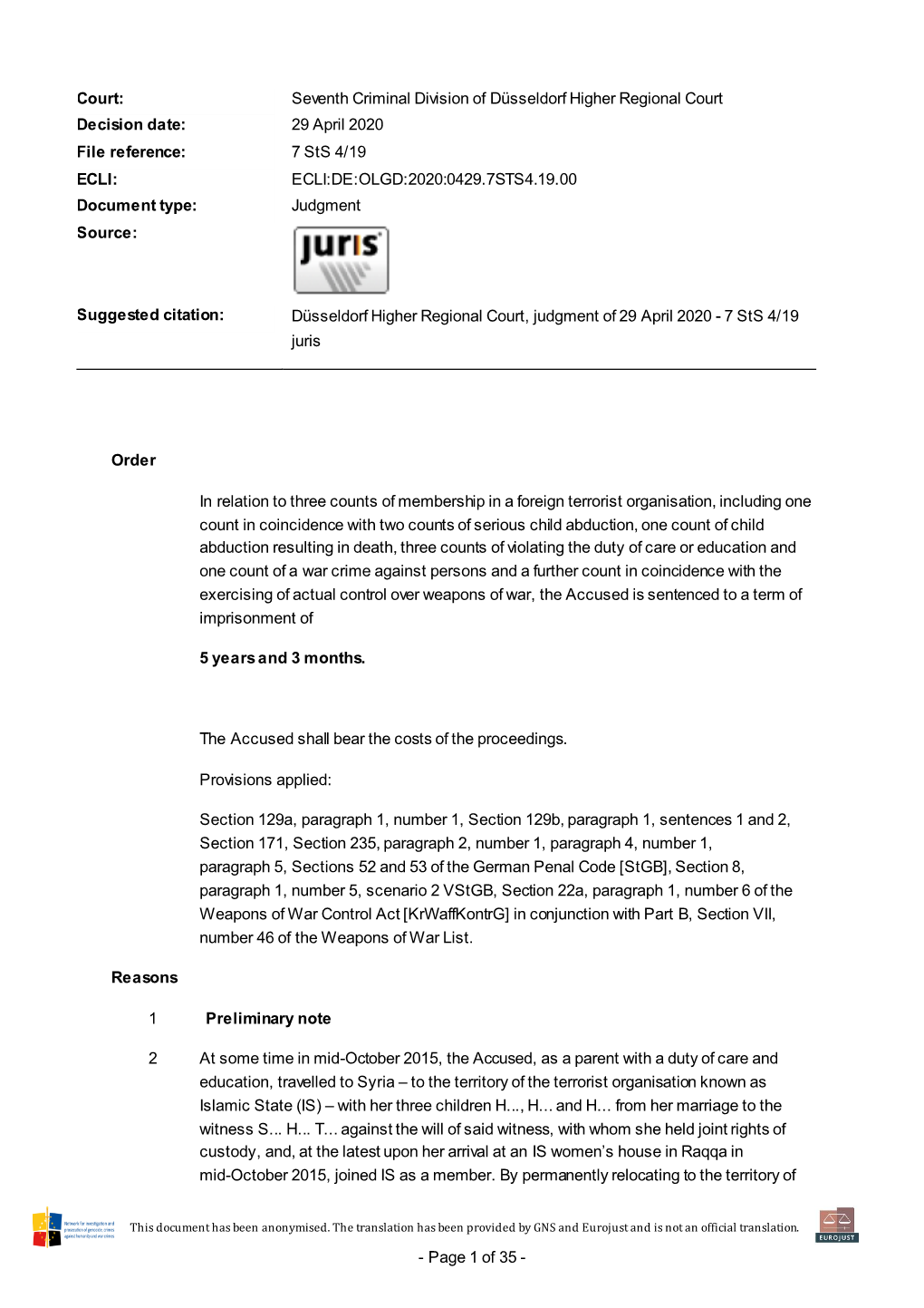 Court: Decision Date: File Reference: ECLI: Document Type