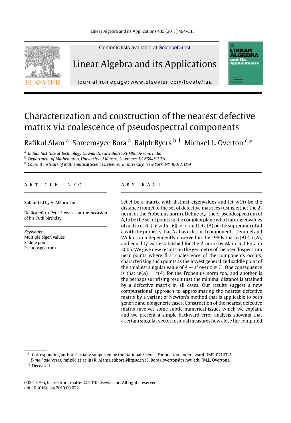 Characterization and Construction of the Nearest Defective Matrix Via Coalescence of Pseudospectral Components