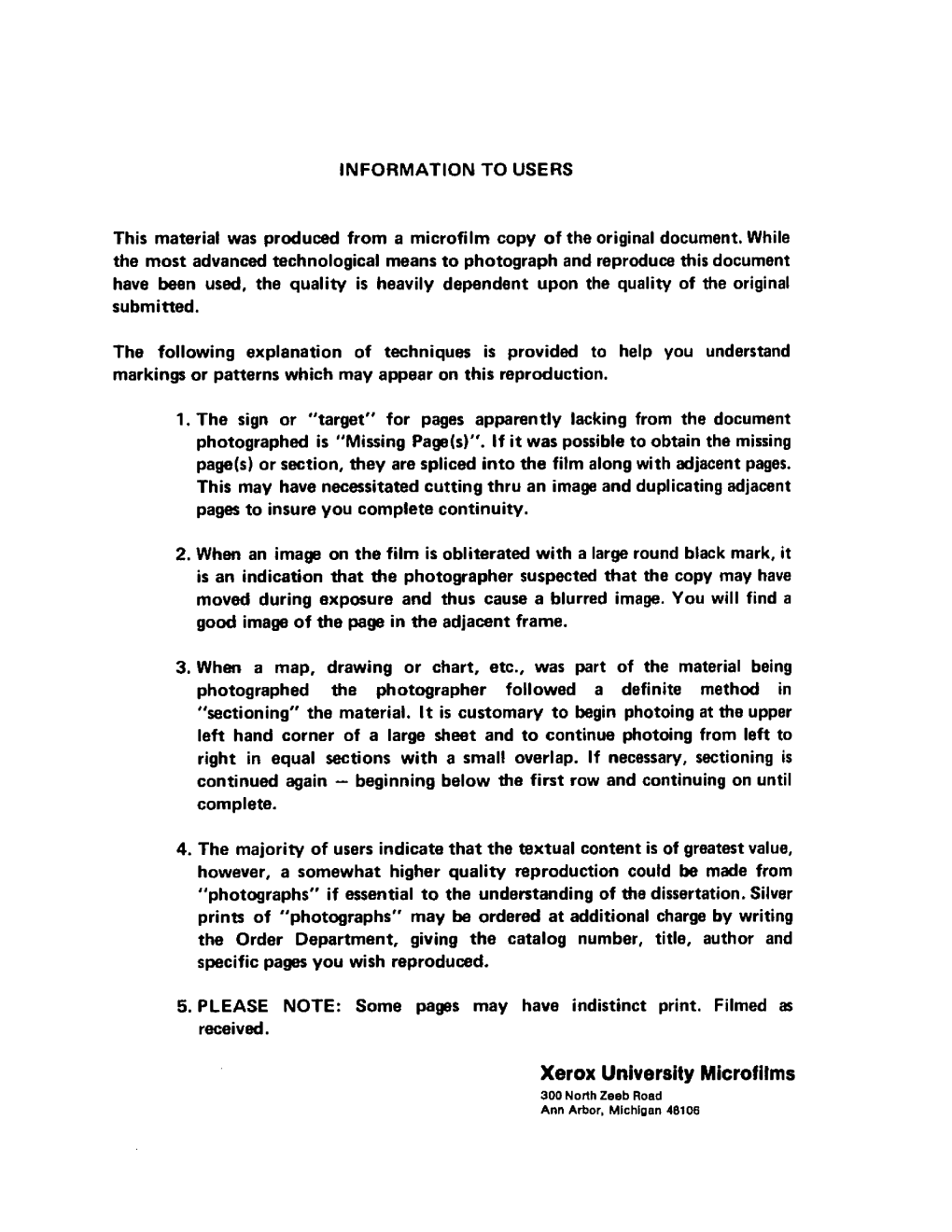 Xerox University Microfilms 300 North Zeeb Road Ann Arbor, Michigan 46106 MASTERS THESIS M-8406