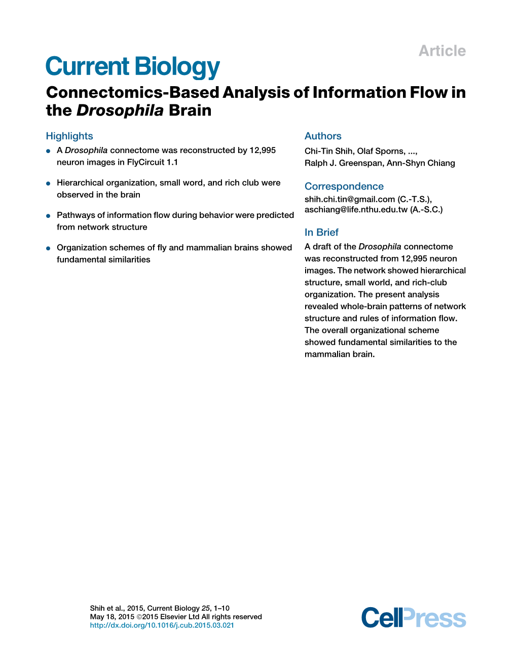 Connectomics-Based Analysis of Information Flow in the Drosophila Brain