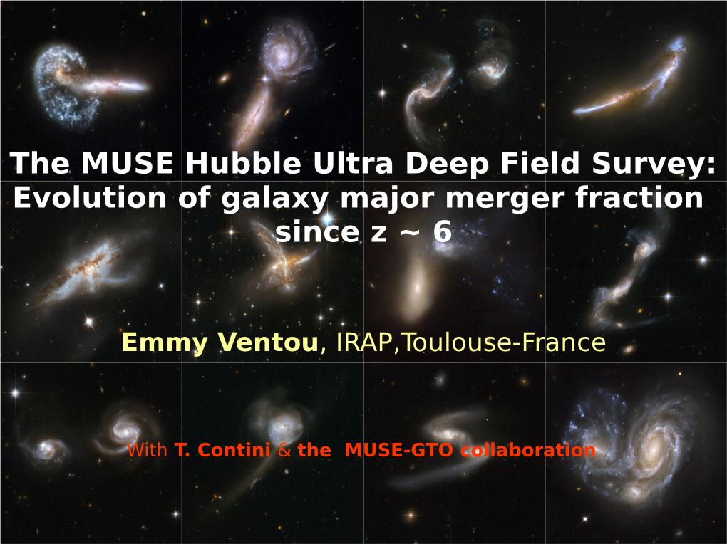 The MUSE Hubble Ultra Deep Field Survey: Evolution of Galaxy Major Merger Fraction Since Z ~ 6