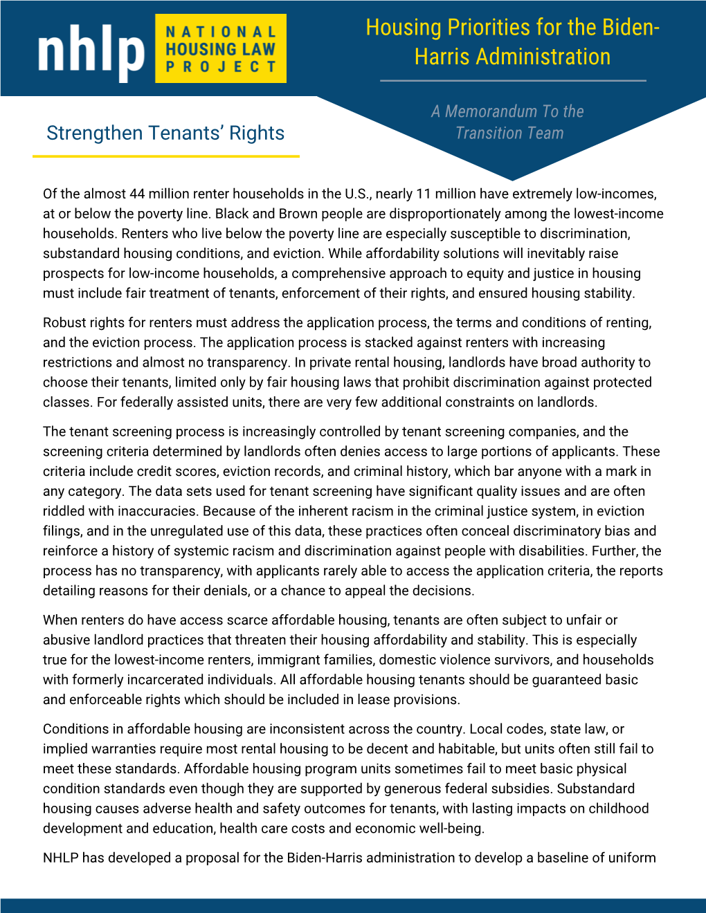 Strengthen Tenants' Rights