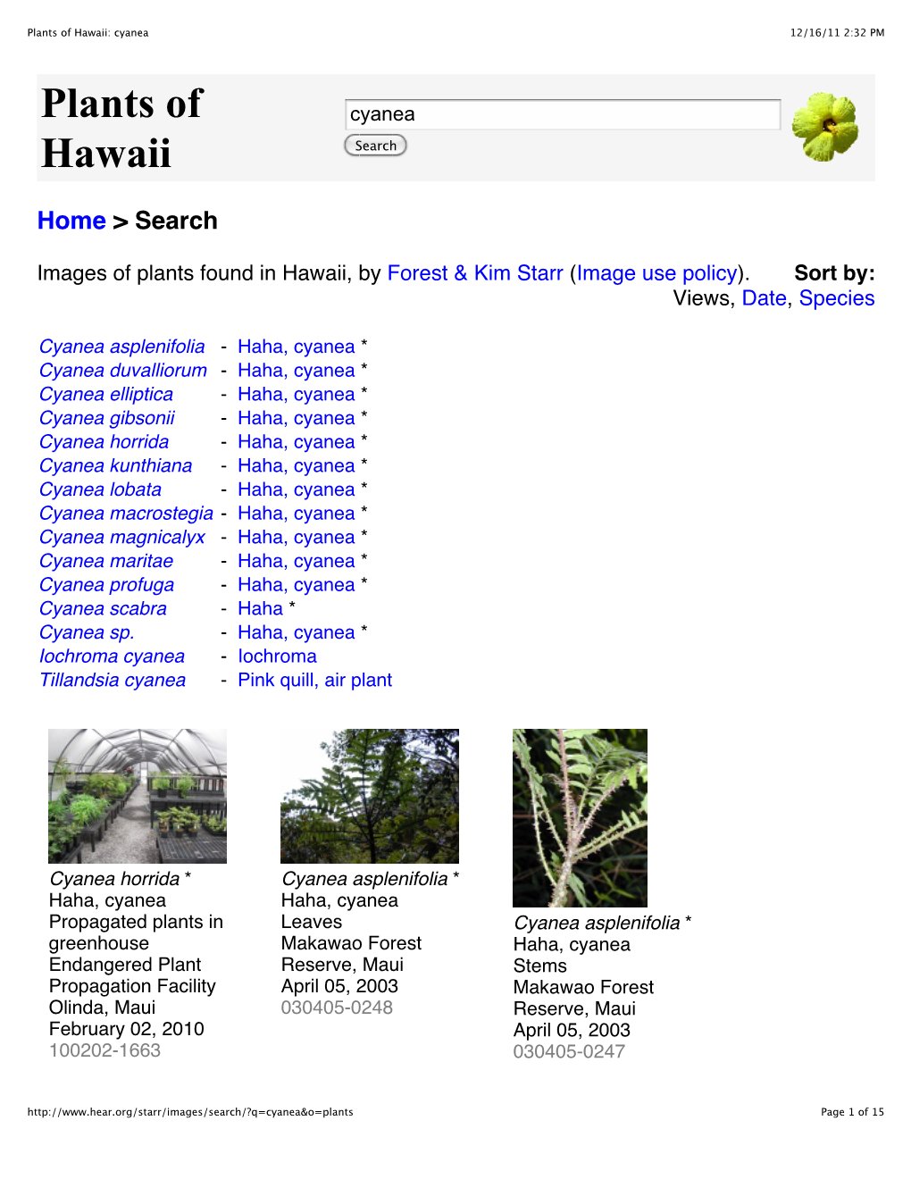 Plants of Hawaii: Cyanea 12/16/11 2:32 PM