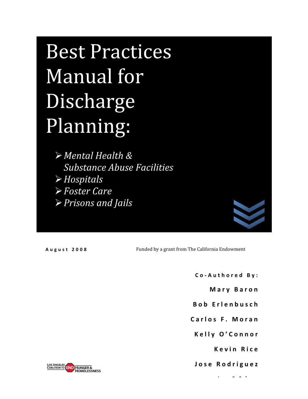Best Practices Manual for Discharge Planning