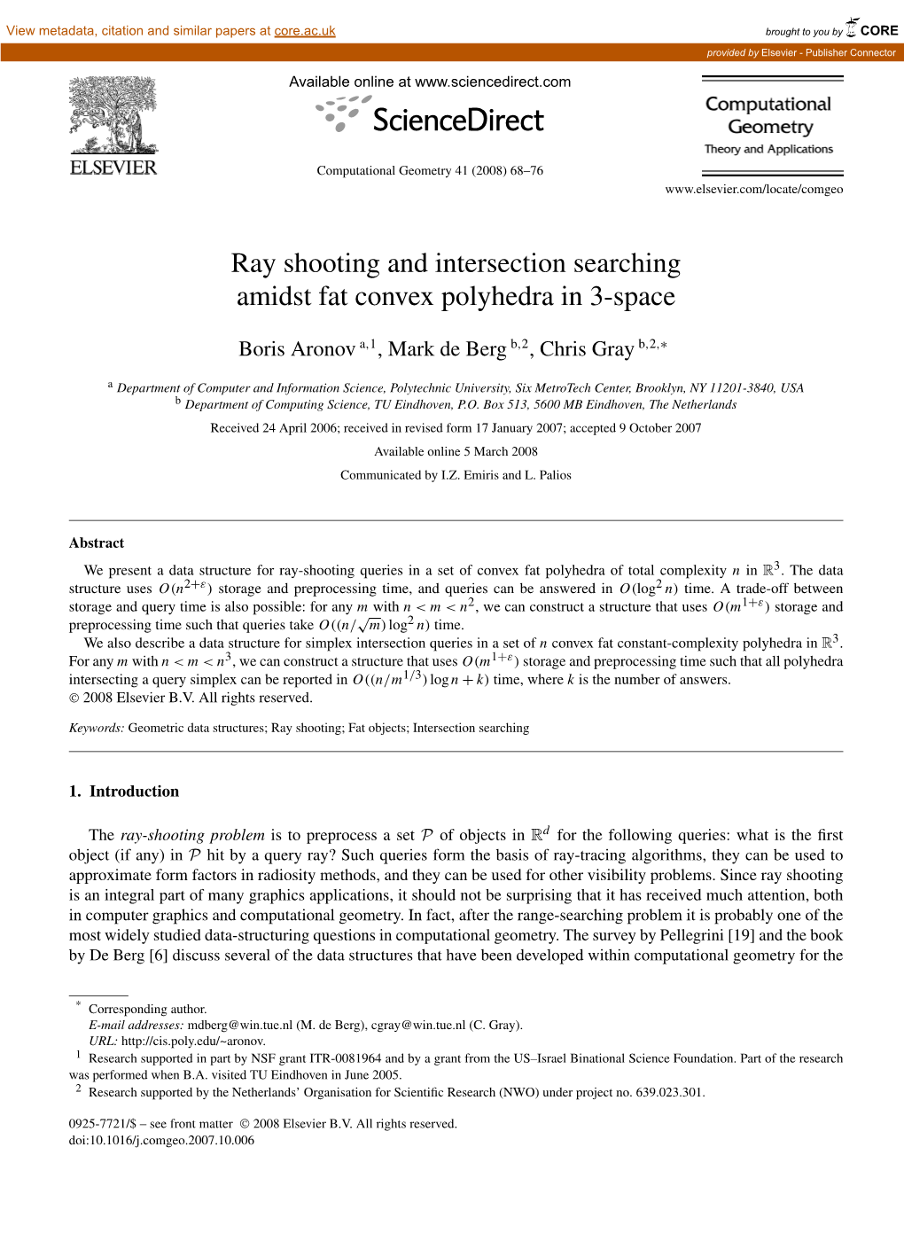 Ray Shooting and Intersection Searching Amidst Fat Convex Polyhedra in 3-Space