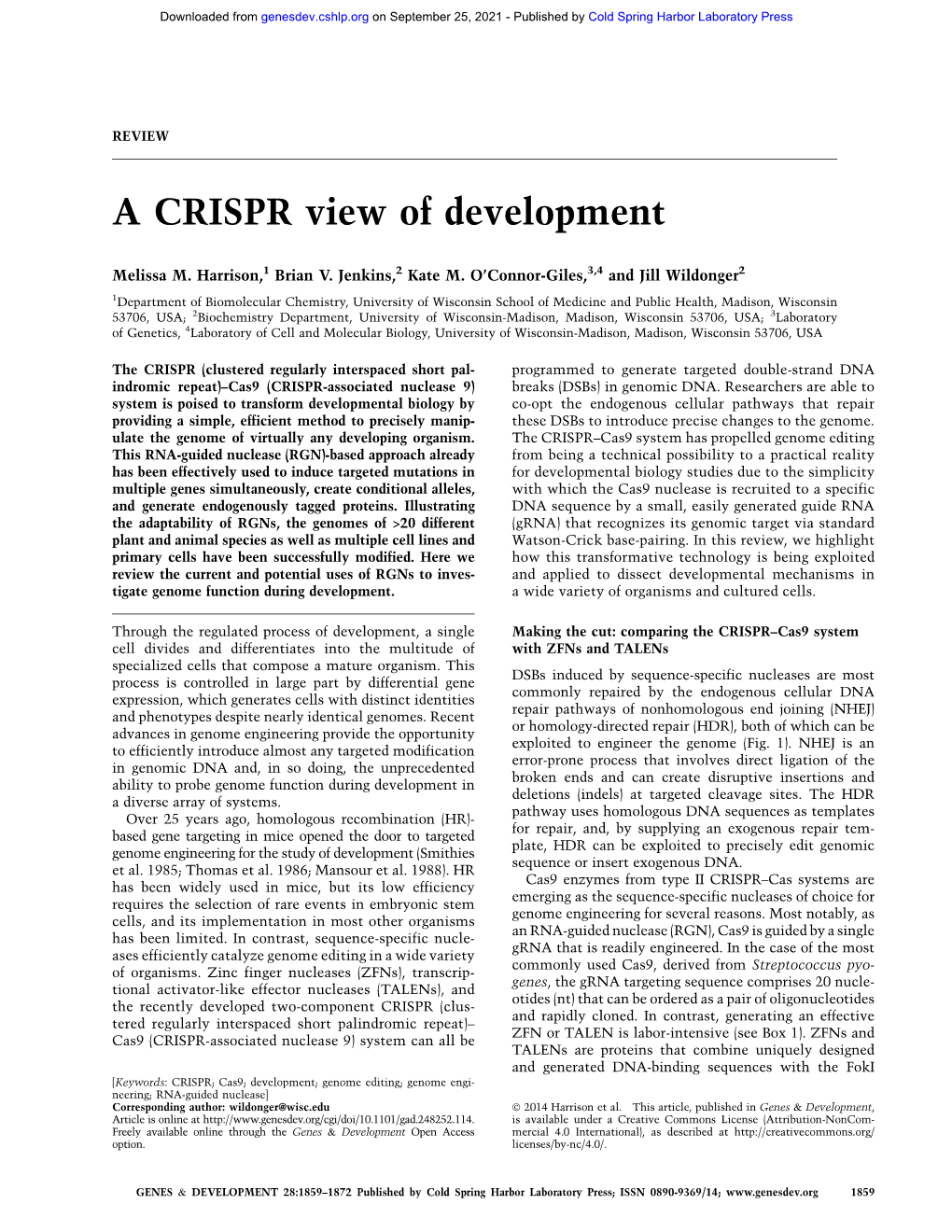 A CRISPR View of Development