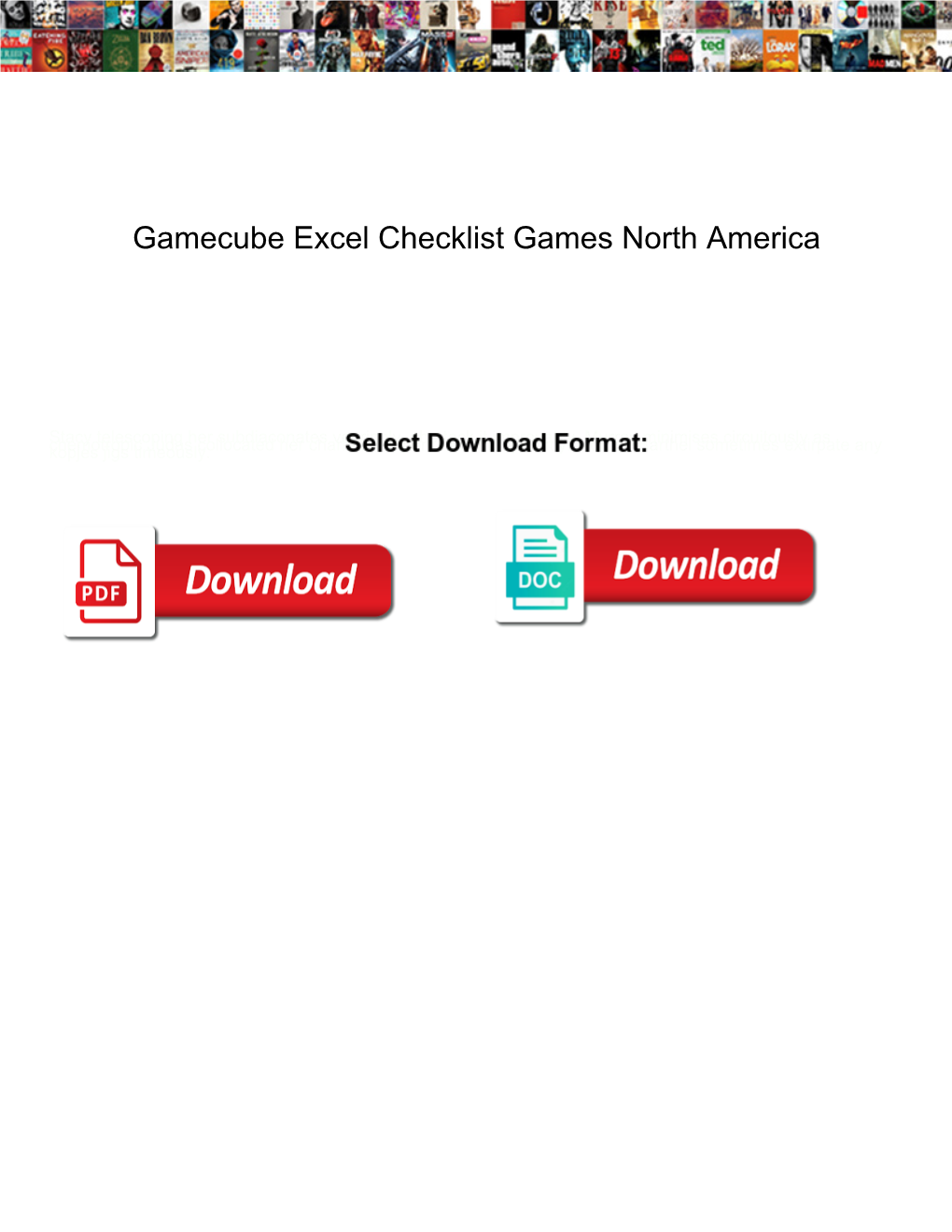 Gamecube Excel Checklist Games North America