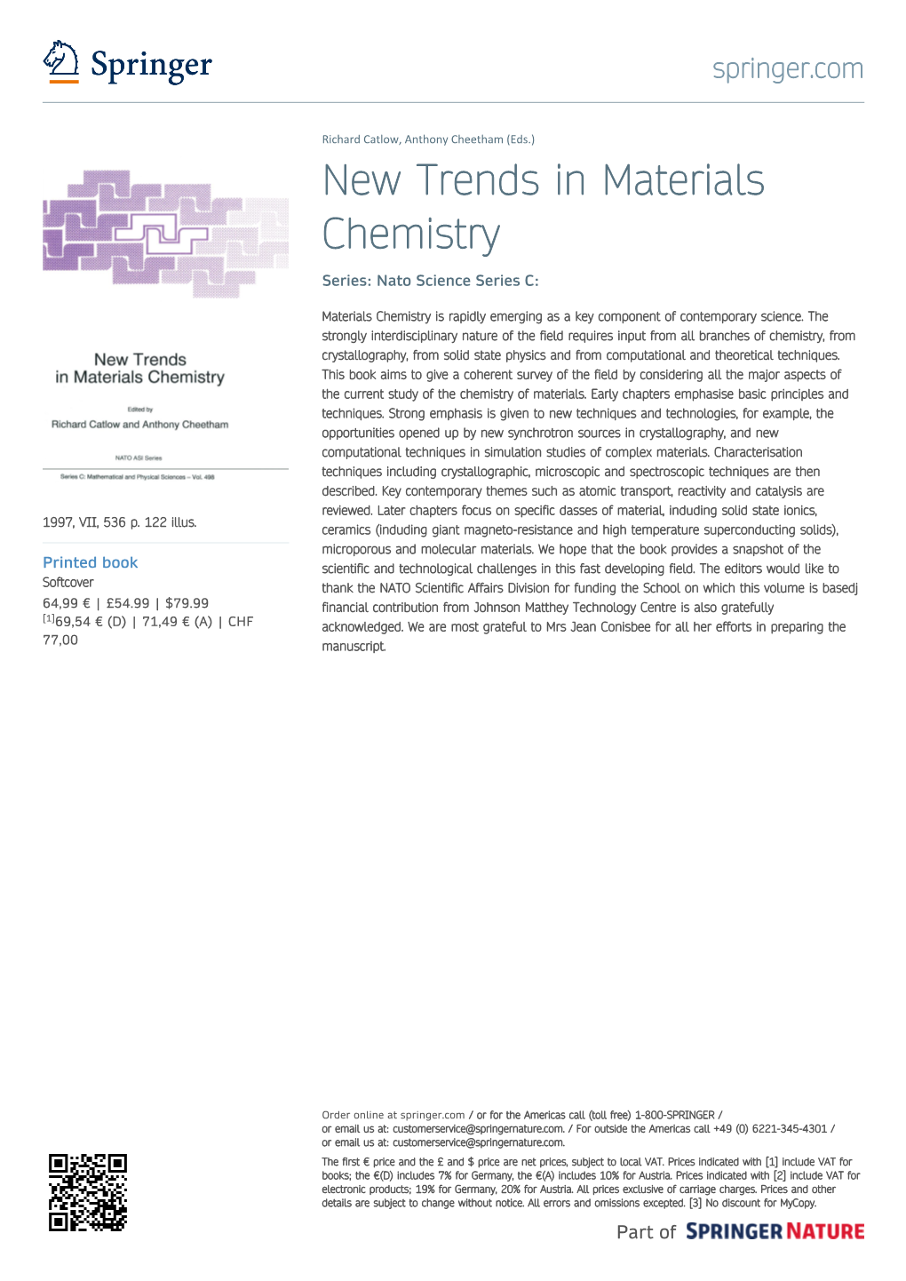New Trends in Materials Chemistry Series: Nato Science Series C