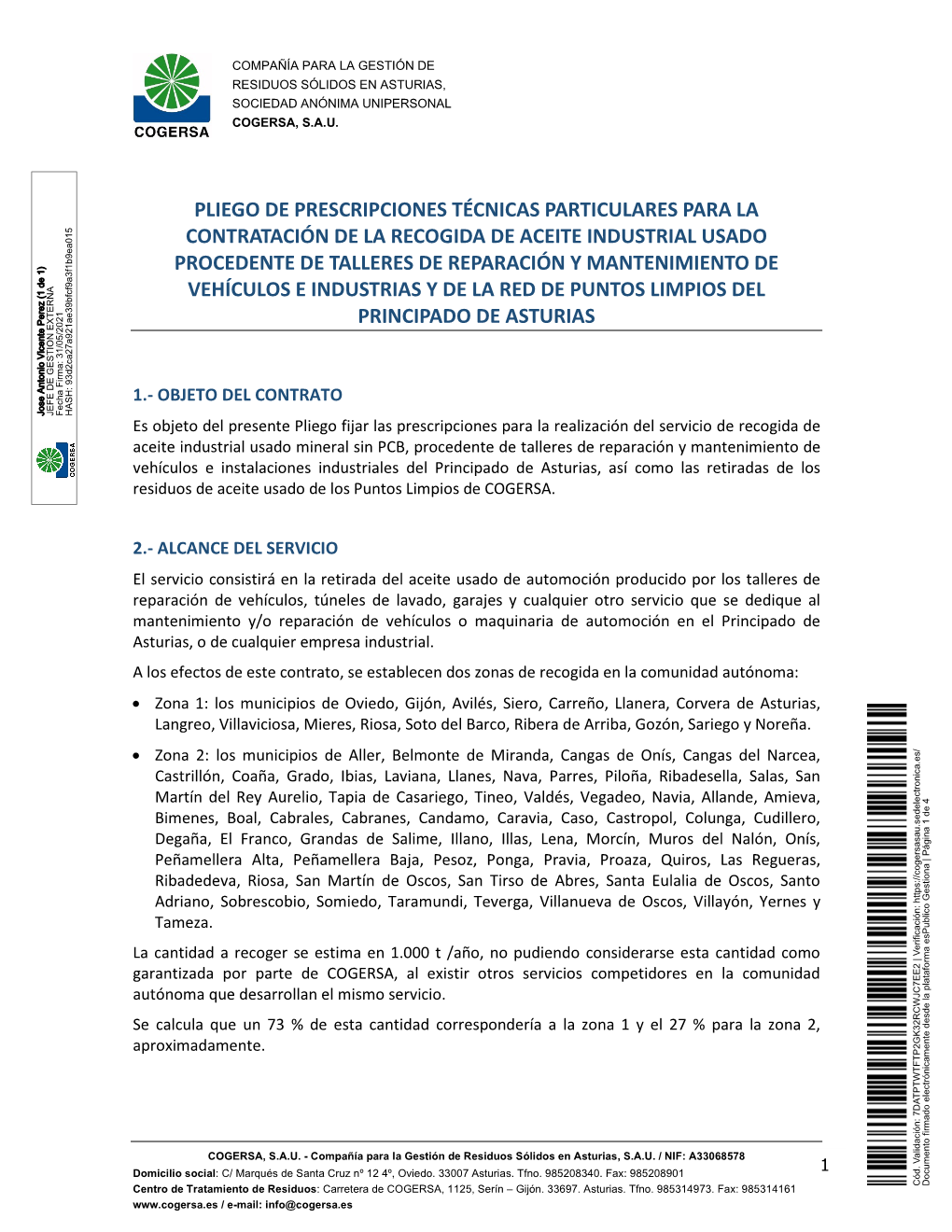 Pliego De Prescripciones Técnicas Particulares Para