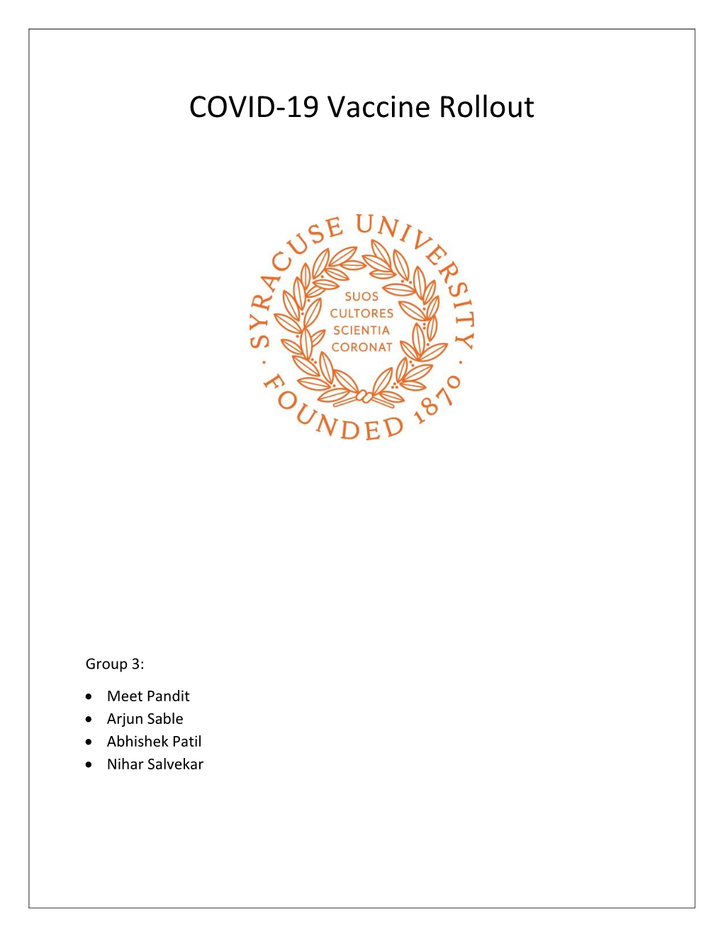 COVID-19 Vaccine Rollout