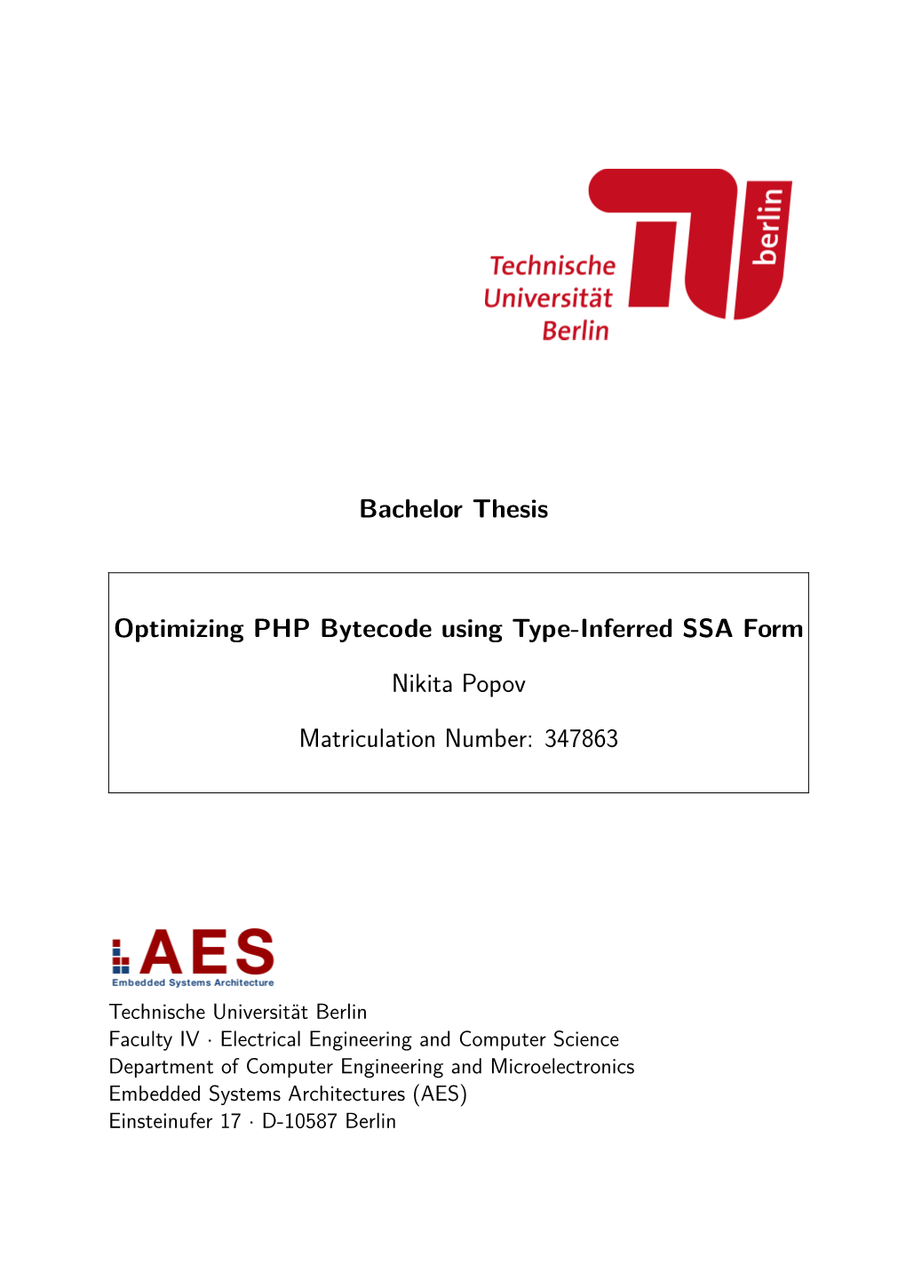 Optimizing PHP Bytecode Using Type-Inferred SSA Form