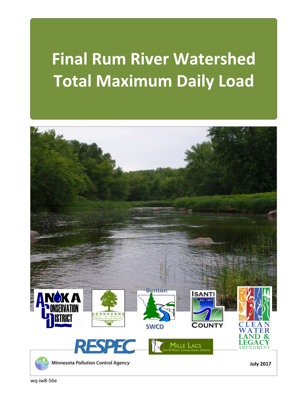 Final Rum River Watershed Total Maximum Daily Load