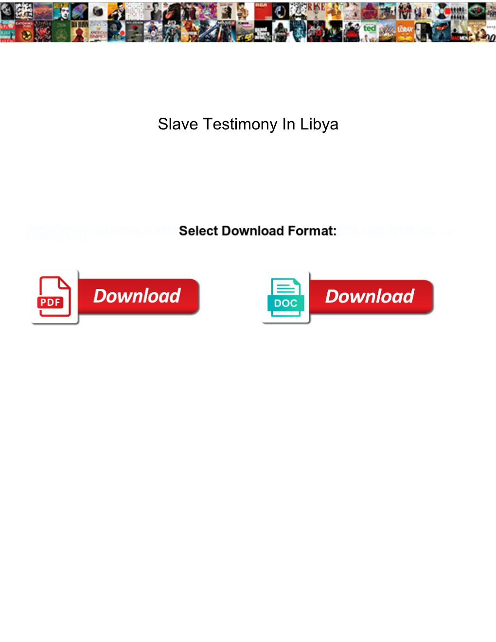 Slave Testimony in Libya
