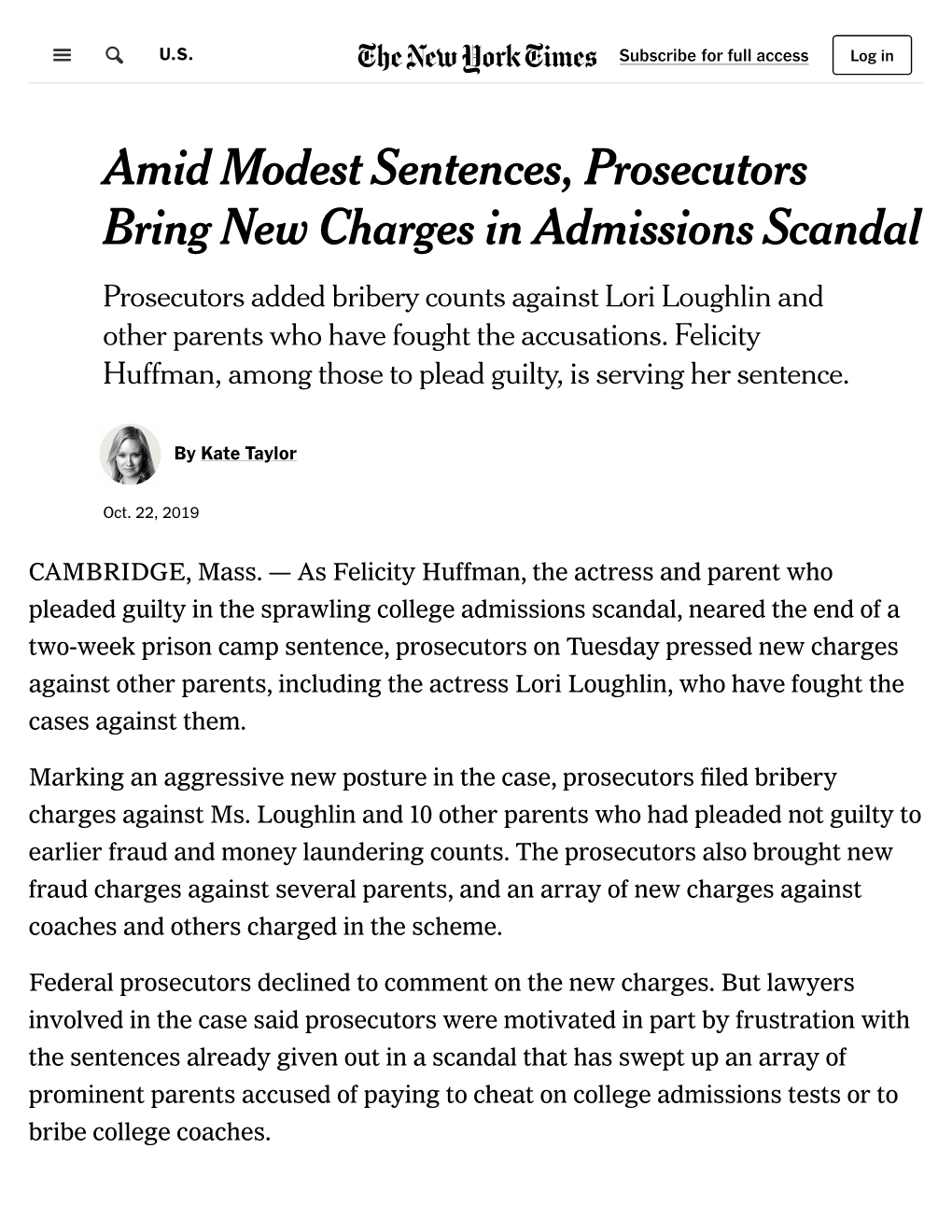 Amid Modest Sentences, Prosecutors Bring New