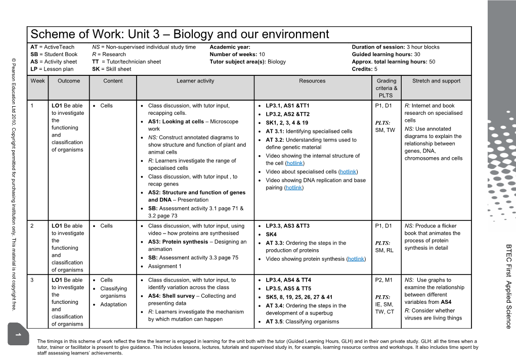 Scheme of Work s8