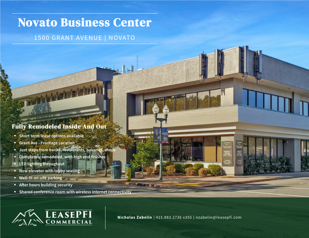 Novato Business Center 1500 GRANT AVENUE | NOVATO