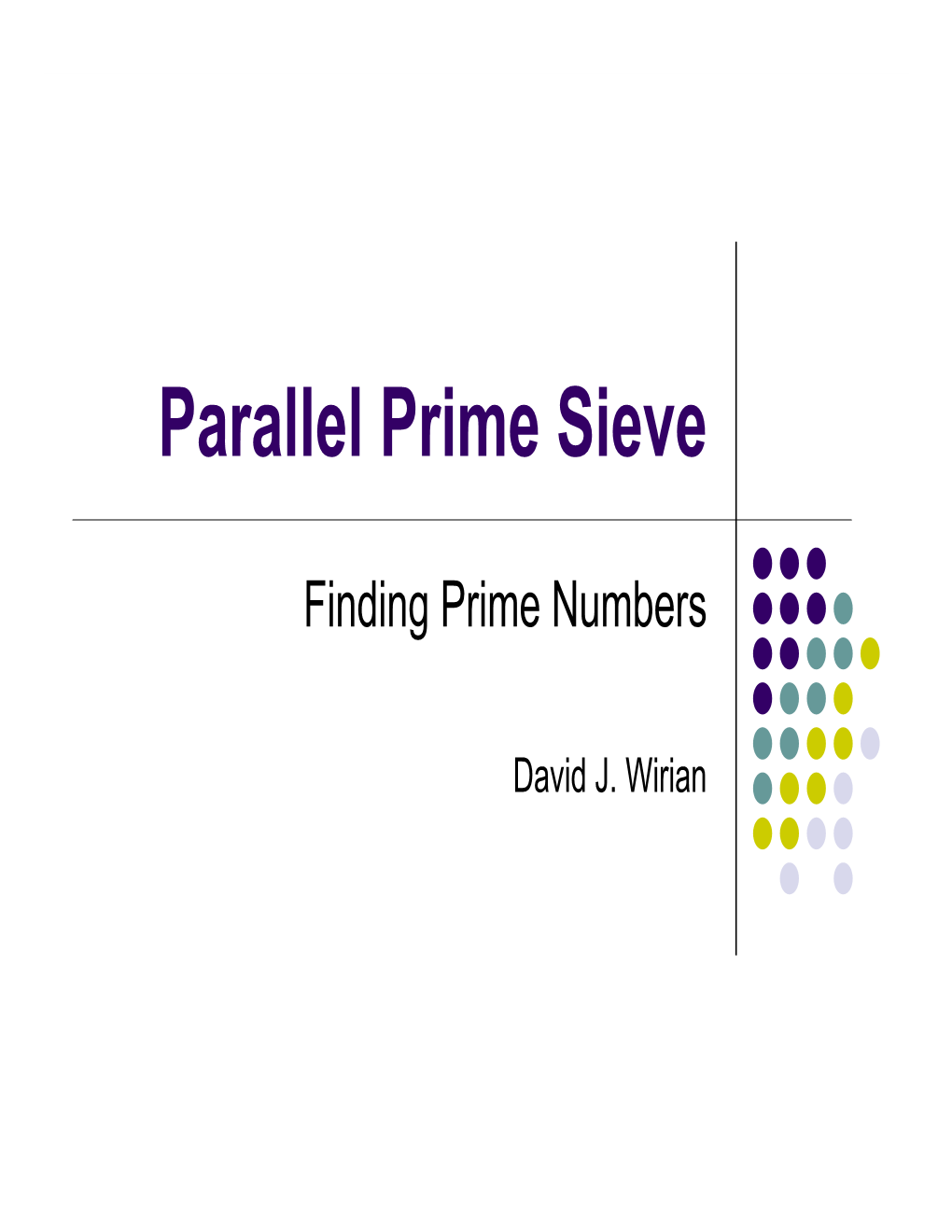 Parallel Prime Sieve