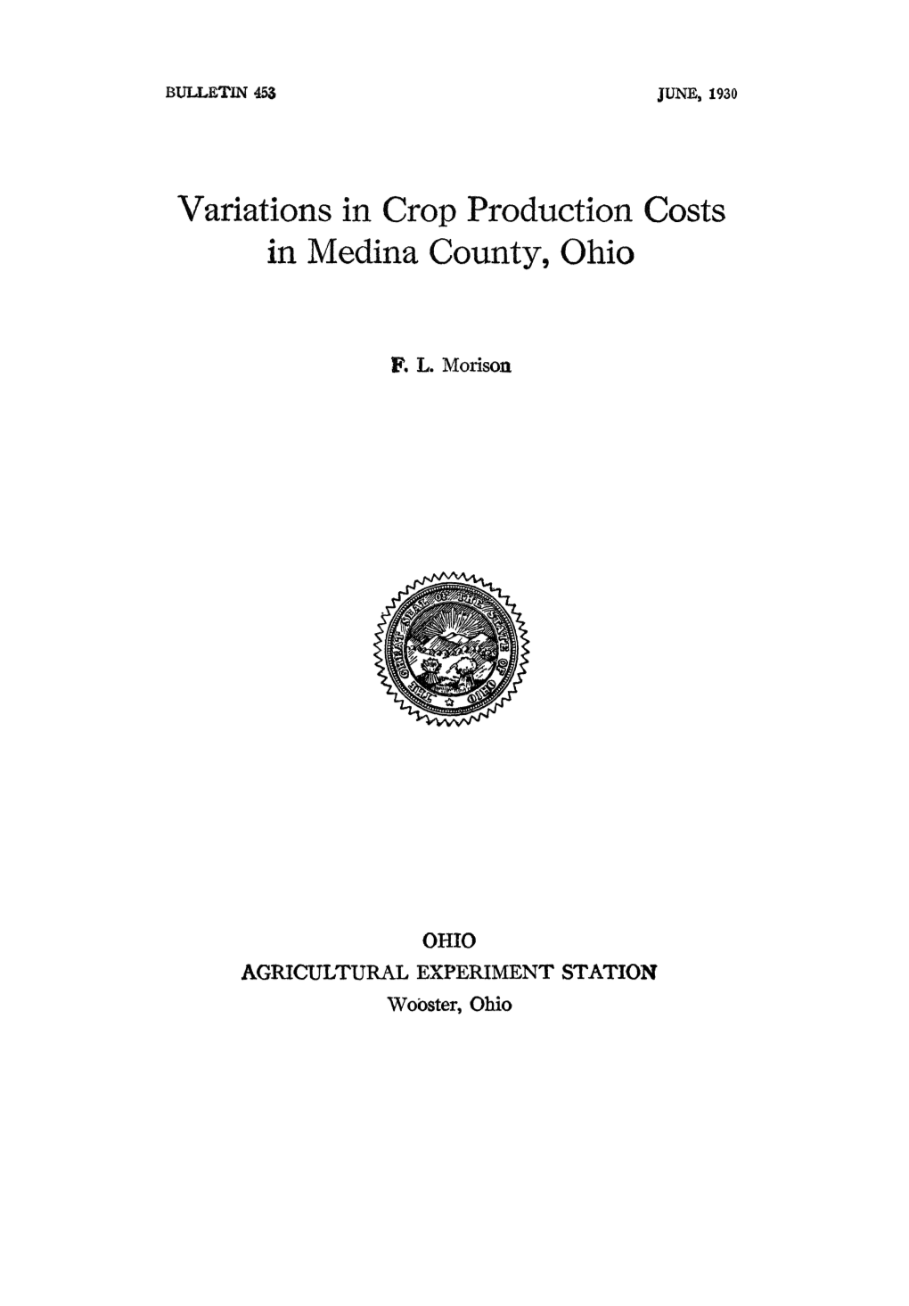 Variations in Crop Production Costs in Medina County, Ohio