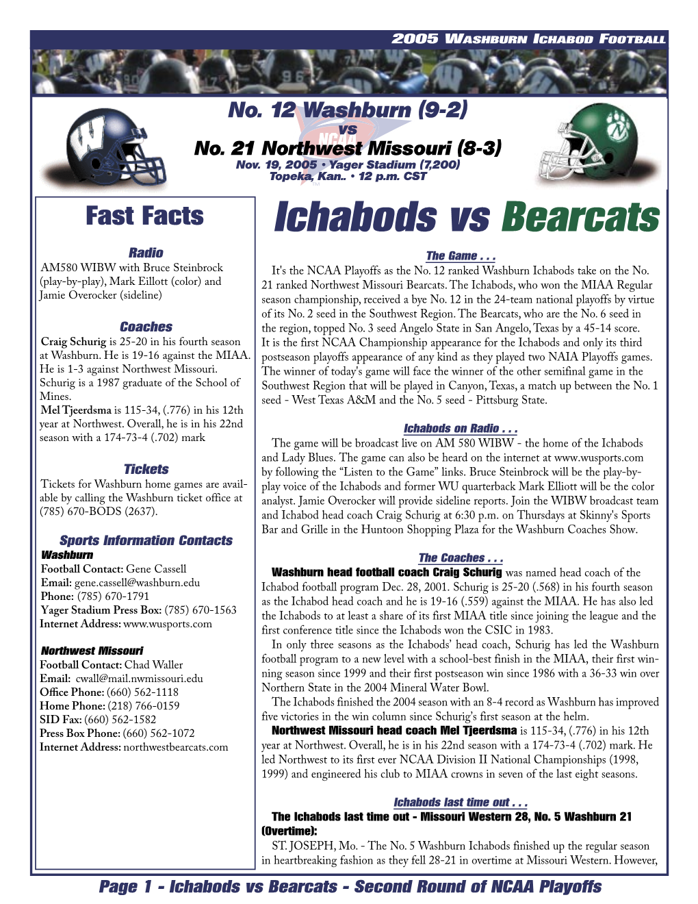 Ichabods Vs Bearcats Radio the Game