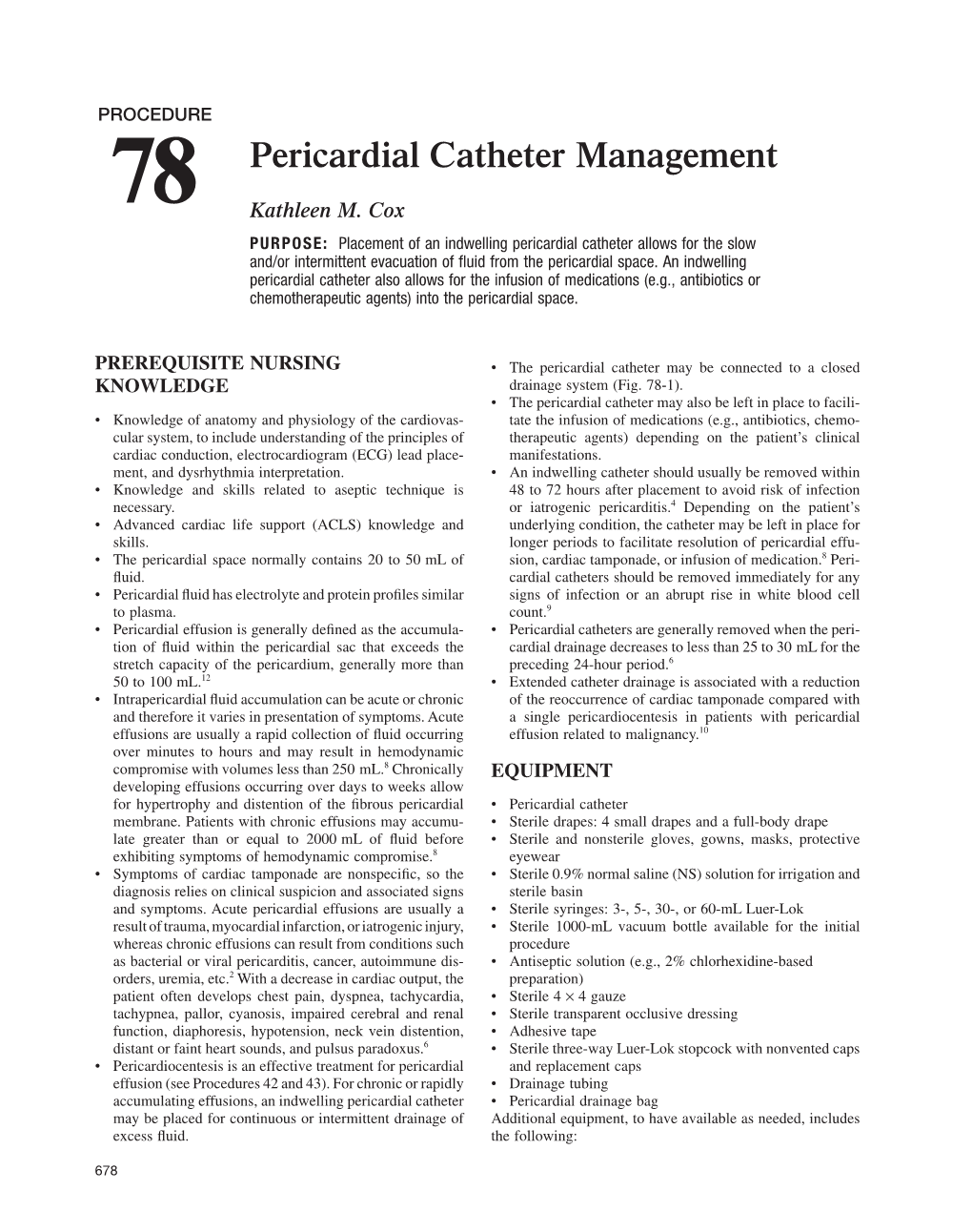 78 Pericardial Catheter Management 679