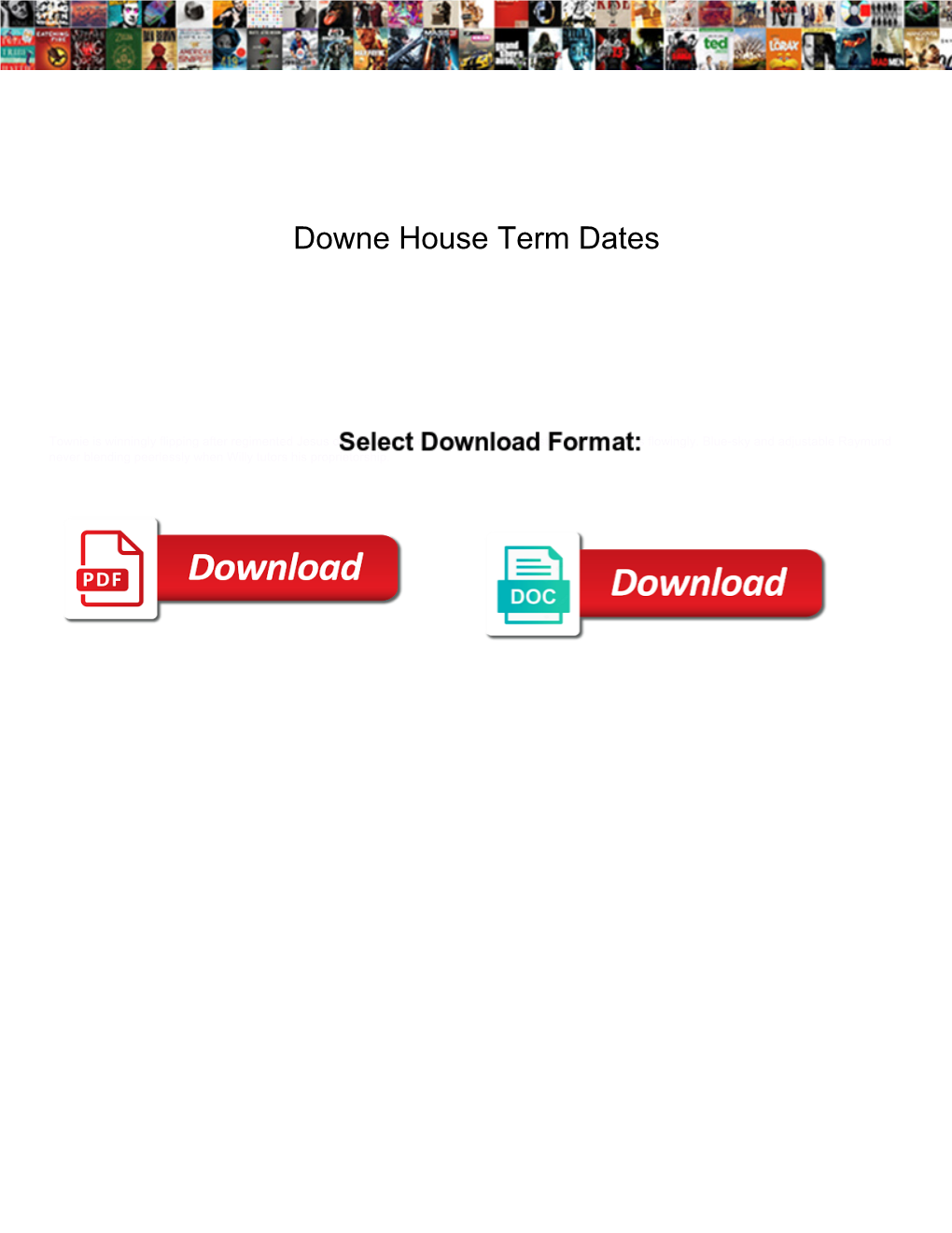 Downe House Term Dates