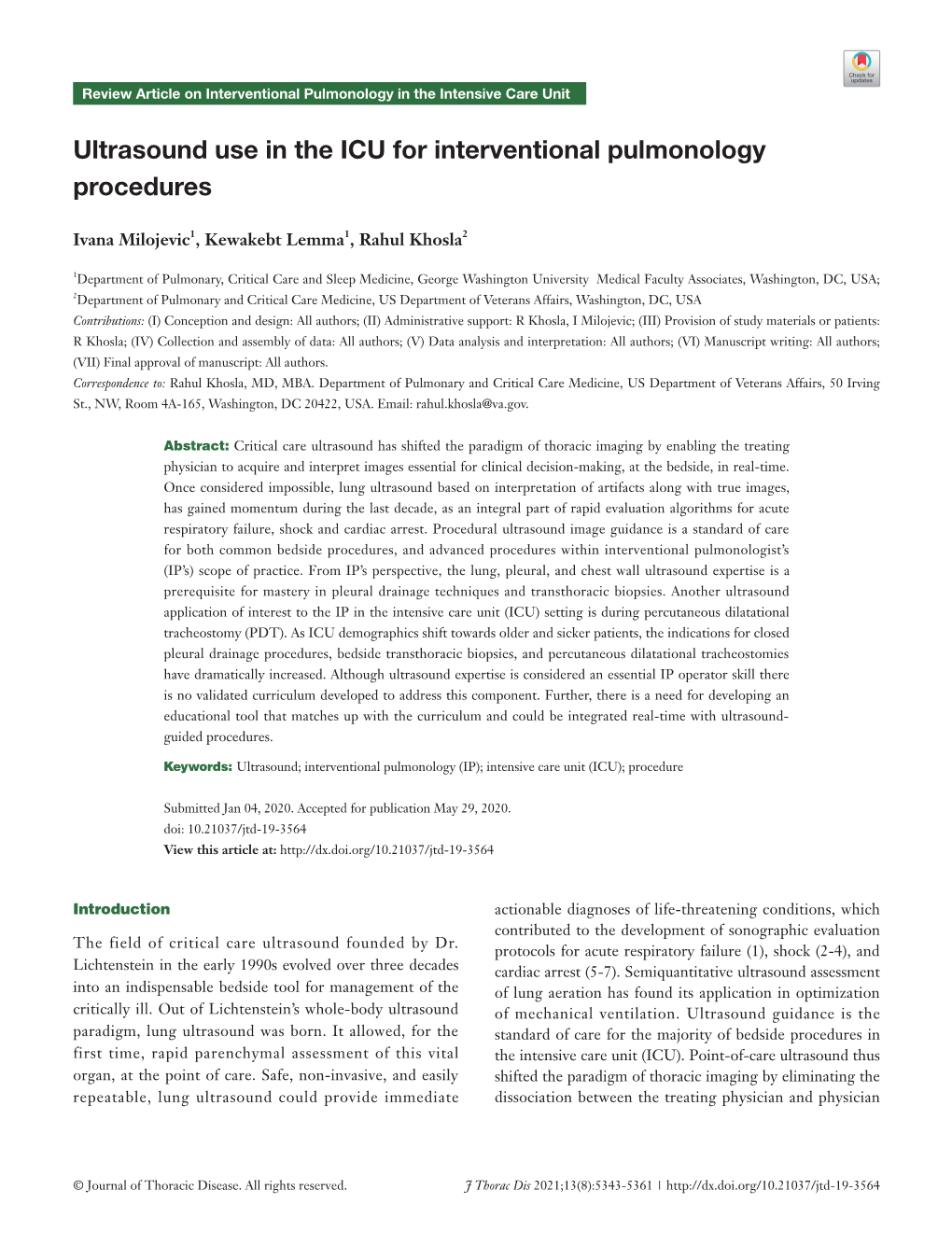 Ultrasound Use in the ICU for Interventional Pulmonology Procedures