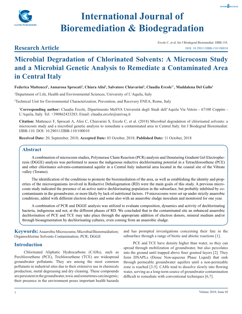 International Journal of Bioremediation & Biodegradation