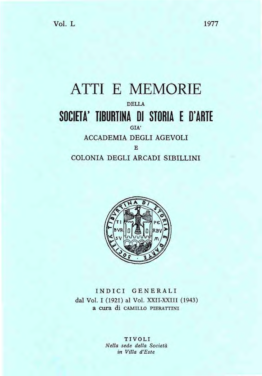 Atti E Memorie