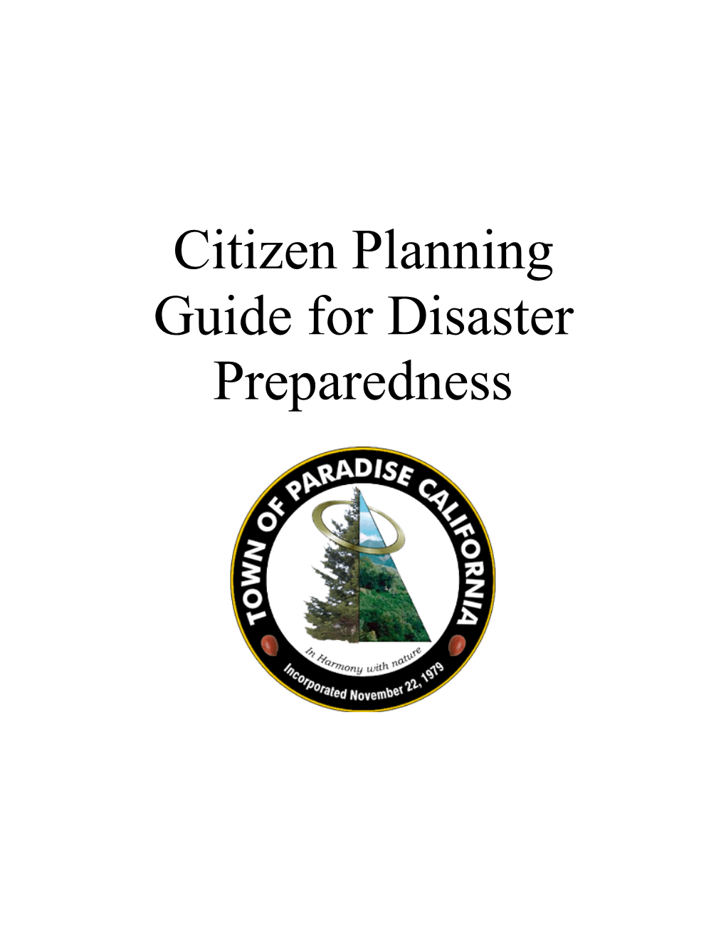 Citizen Planning Guide for Disaster Preparedness