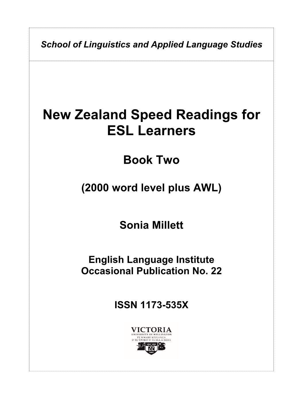 New Zealand Speed Readings for ESL Learners