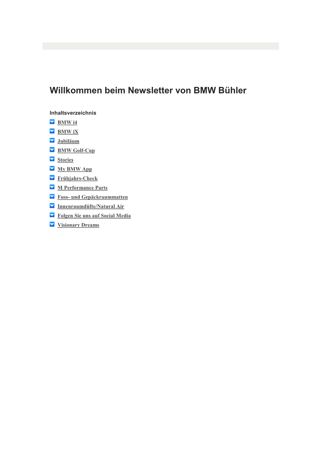 Willkommen Beim Newsletter Von BMW Bühler