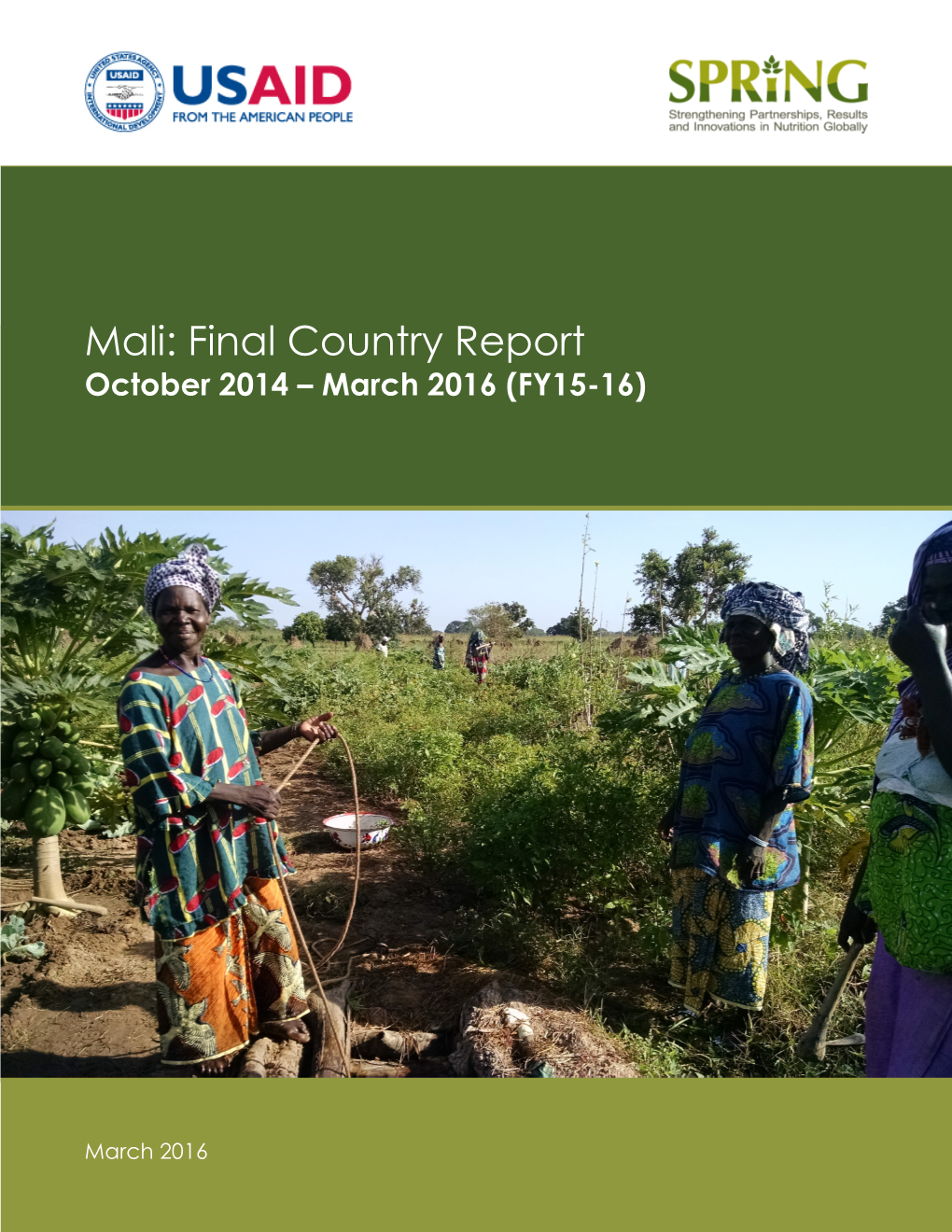 Mali: Final Country Report; October 2014