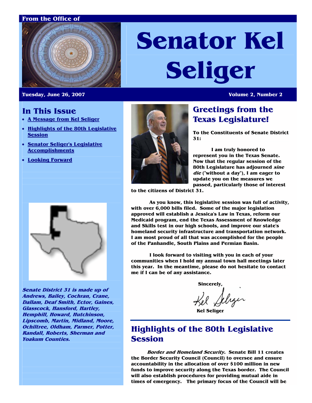 Senator Kel Seliger